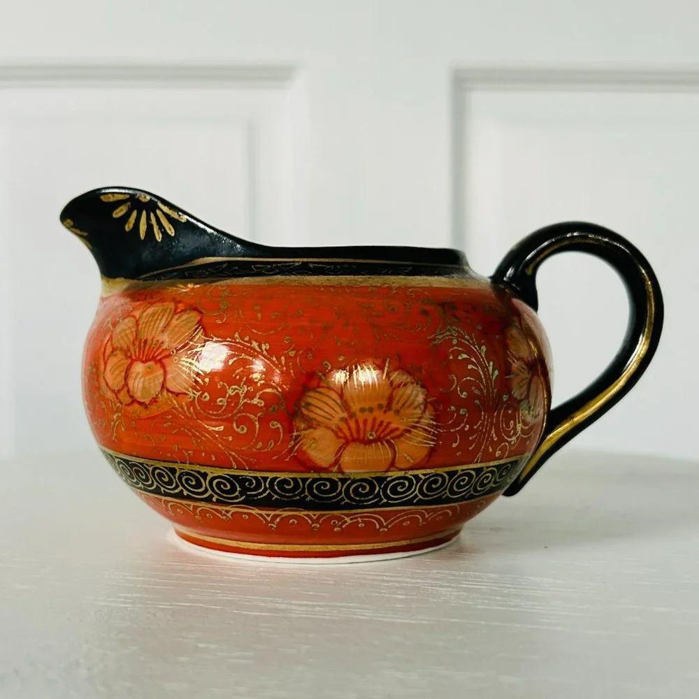 VINTAGE TT Takito Company Hand Painted Japan Tea Pot and Creamer